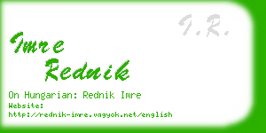 imre rednik business card